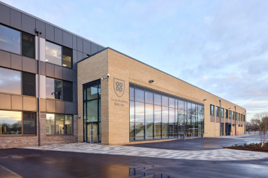 The new Co-op Academy Belle Vue school in East Manchester has been built on a former 12.6-acre brownfield site hosting a Showcase Cinema.