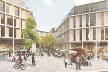 Image showing public realm enhancement as part of the University of Glasgow masterplan. (Photo: AECOM-7N)