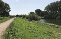 Flood embankments which are due to be upgraded in Burton-upon-Trent.