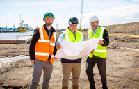 From left: project manager, Kris Crookes, site agent Rob Ferguson and Neil Jukes, head of project management at Advance Northumberland